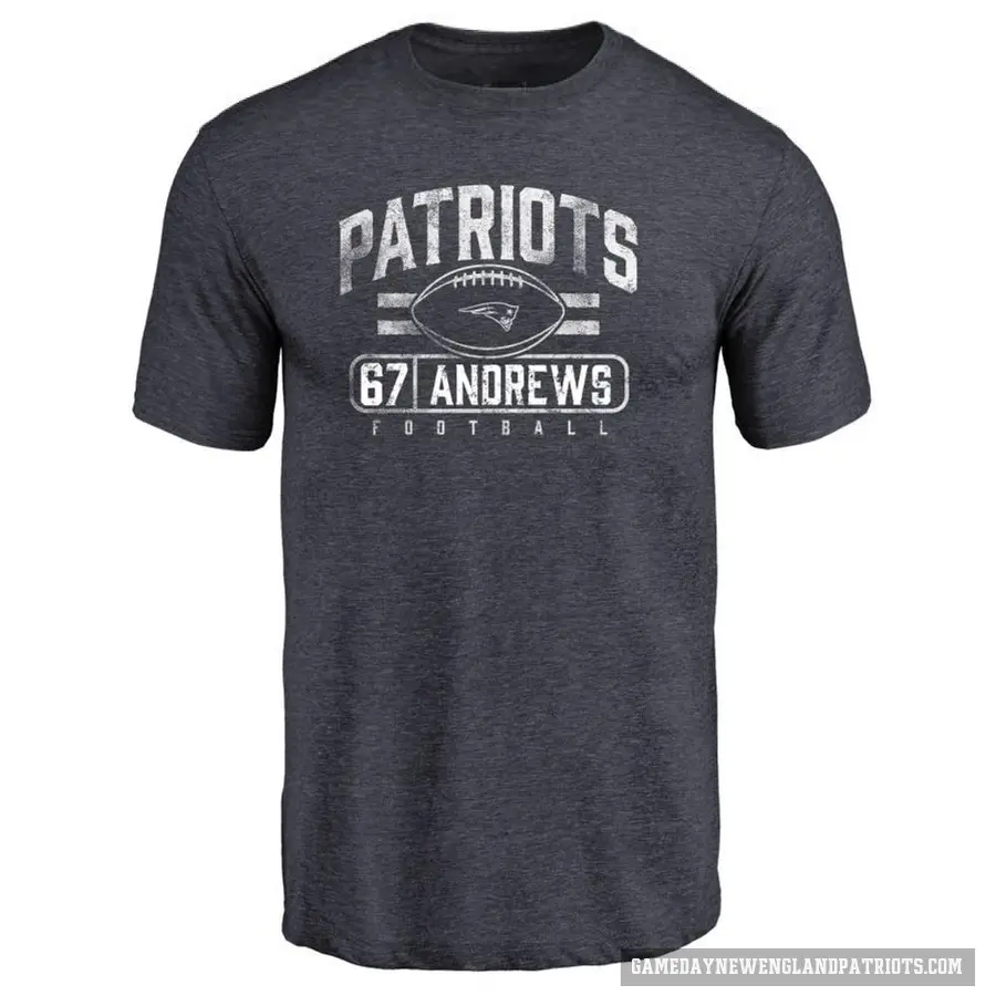 Men's ＃67 Jake Andrews New England Patriots Navy Flanker T-Shirt