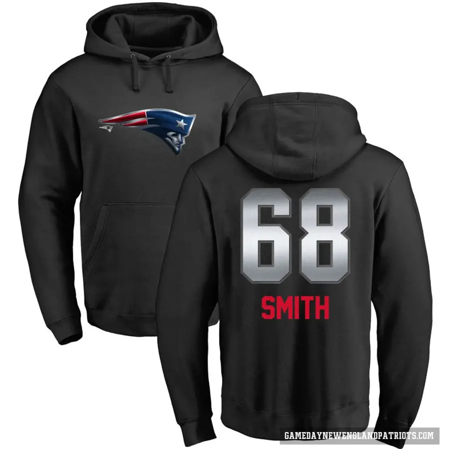 Men's ＃68 Lecitus Smith New England Patriots Black Midnight Mascot Pullover Hoodie