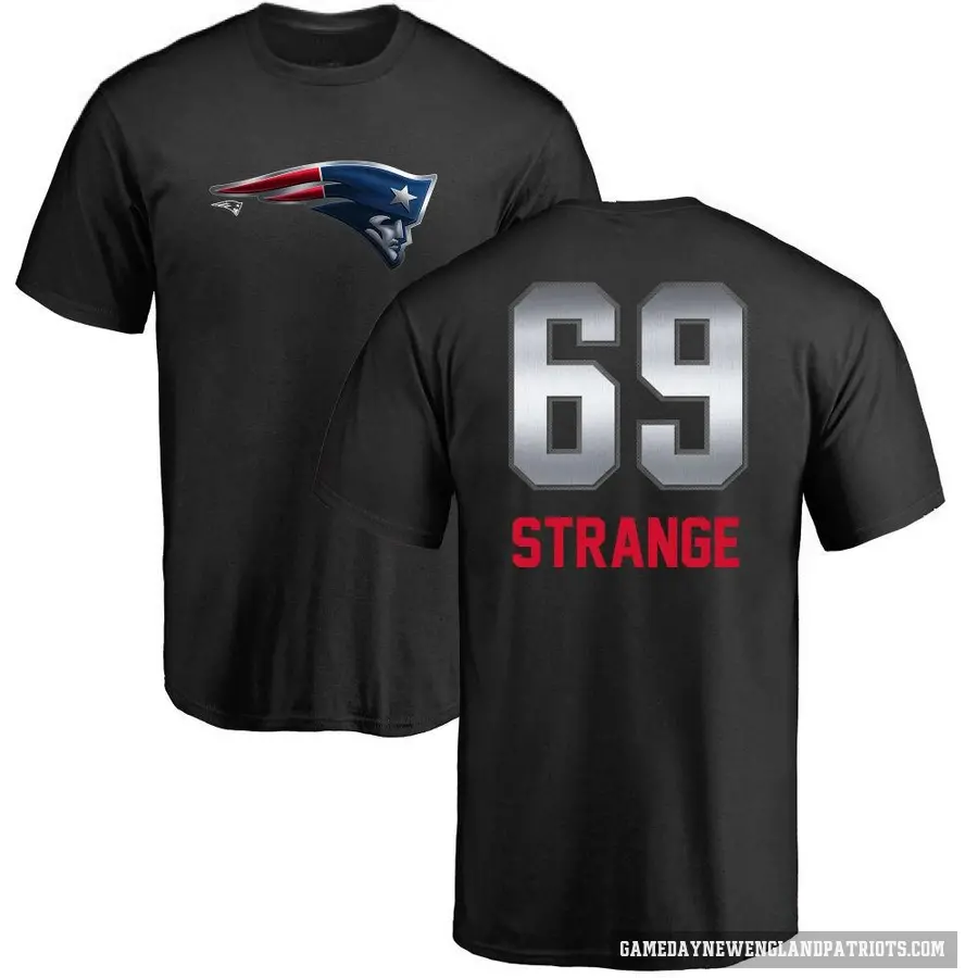 Men's ＃69 Cole Strange New England Patriots Black Midnight Mascot T-Shirt