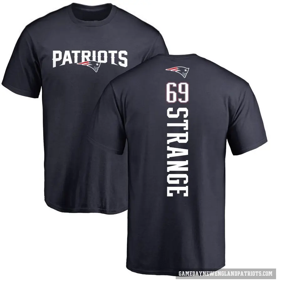 Men's ＃69 Cole Strange New England Patriots Navy Backer T-Shirt