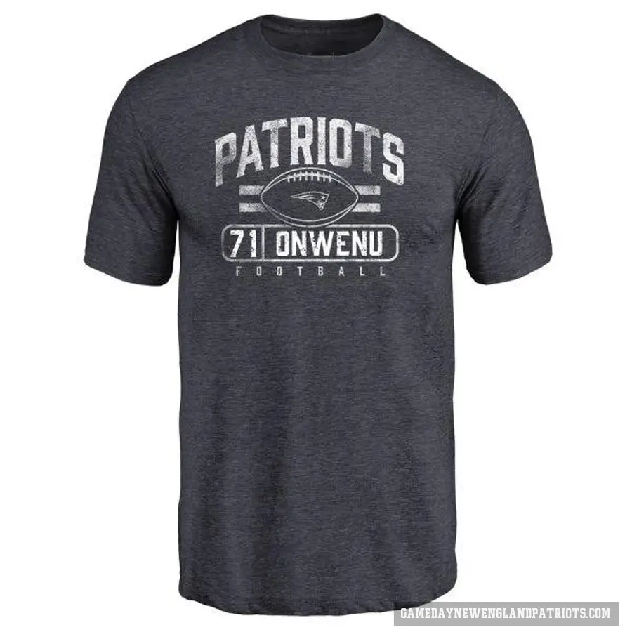 Men's ＃71 Mike Onwenu New England Patriots Navy Flanker T-Shirt