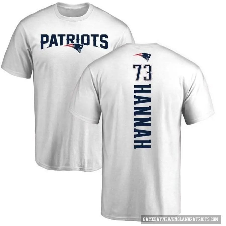 Men's ＃73 John Hannah New England Patriots White Backer T-Shirt