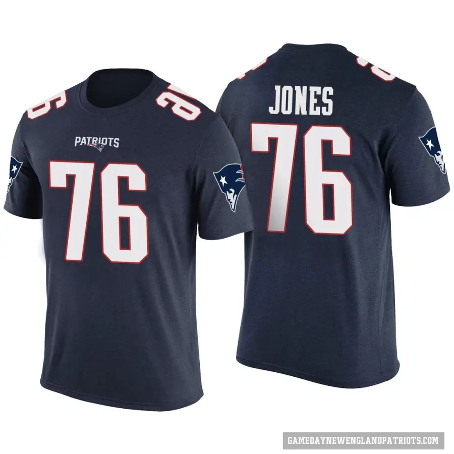 Men's ＃76 Caleb Jones New England Patriots Navy Color Rush T-Shirt