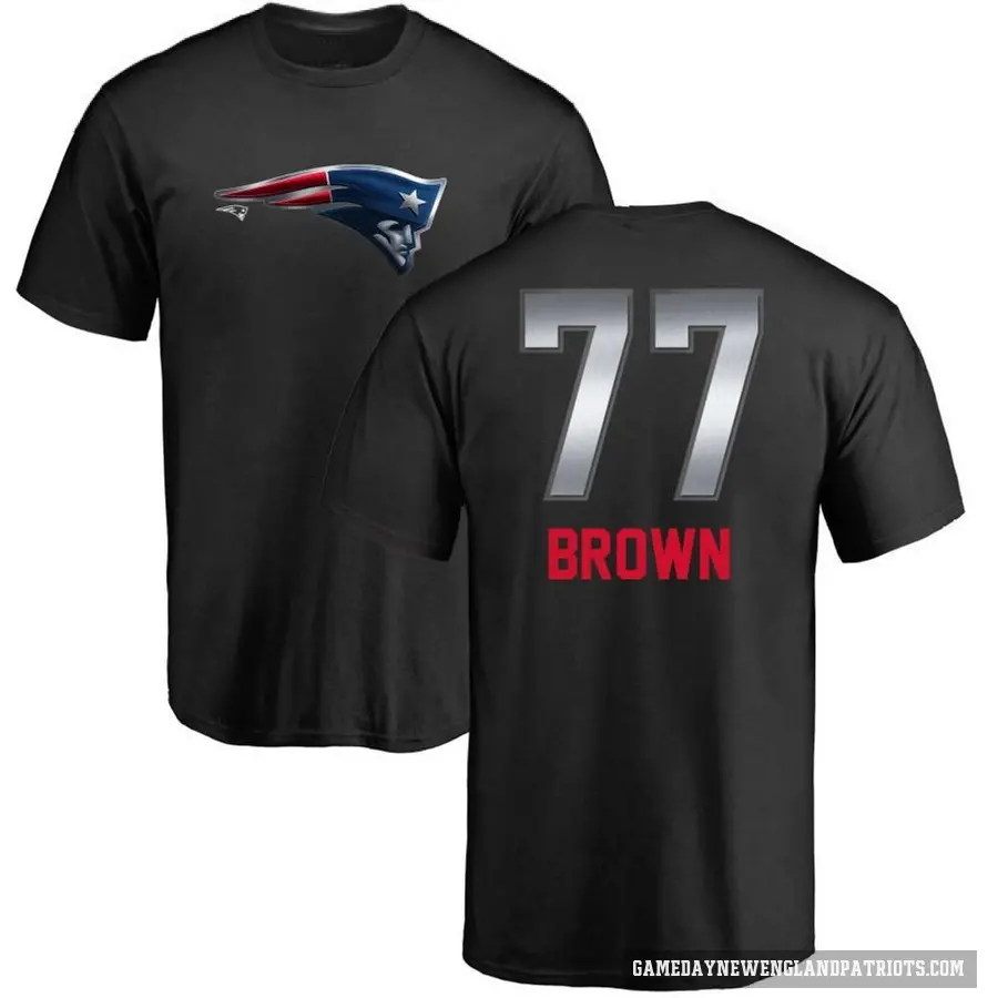 Men's ＃77 Ben Brown New England Patriots Black Midnight Mascot T-Shirt