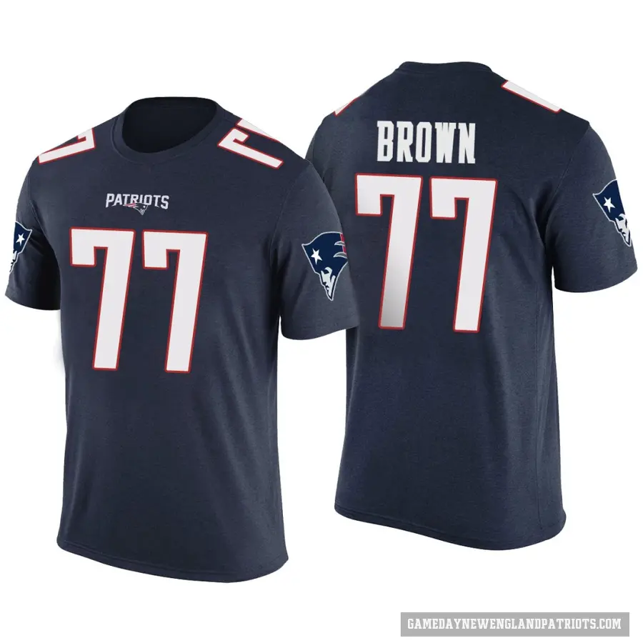 Men's ＃77 Ben Brown New England Patriots Brown Navy Color Rush T-Shirt