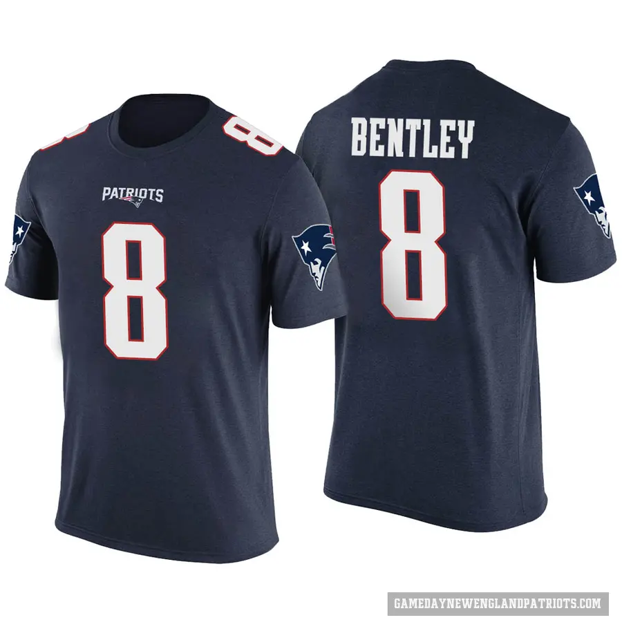 Men's ＃8 Ja'Whaun Bentley New England Patriots Navy Color Rush T-Shirt