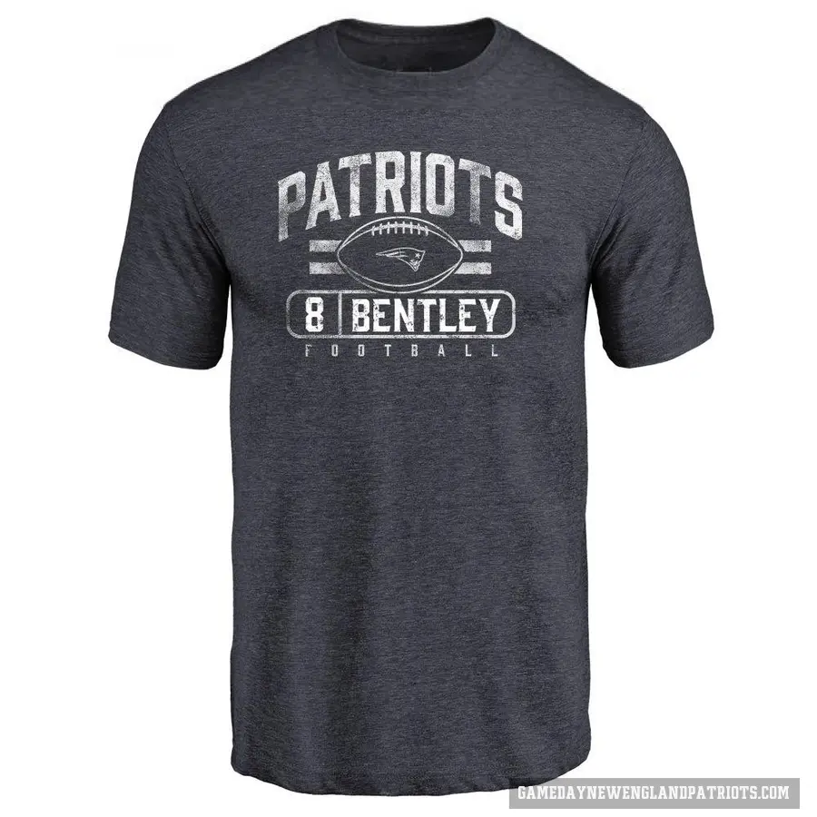 Men's ＃8 Ja'Whaun Bentley New England Patriots Navy Flanker T-Shirt