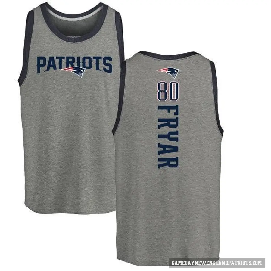 Men's ＃80 Irving Fryar New England Patriots Ash Backer Tank Top