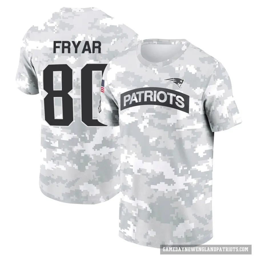 Men's ＃80 Irving Fryar New England Patriots Camo Arctic 2024 Salute to Service Performance T-Shirt