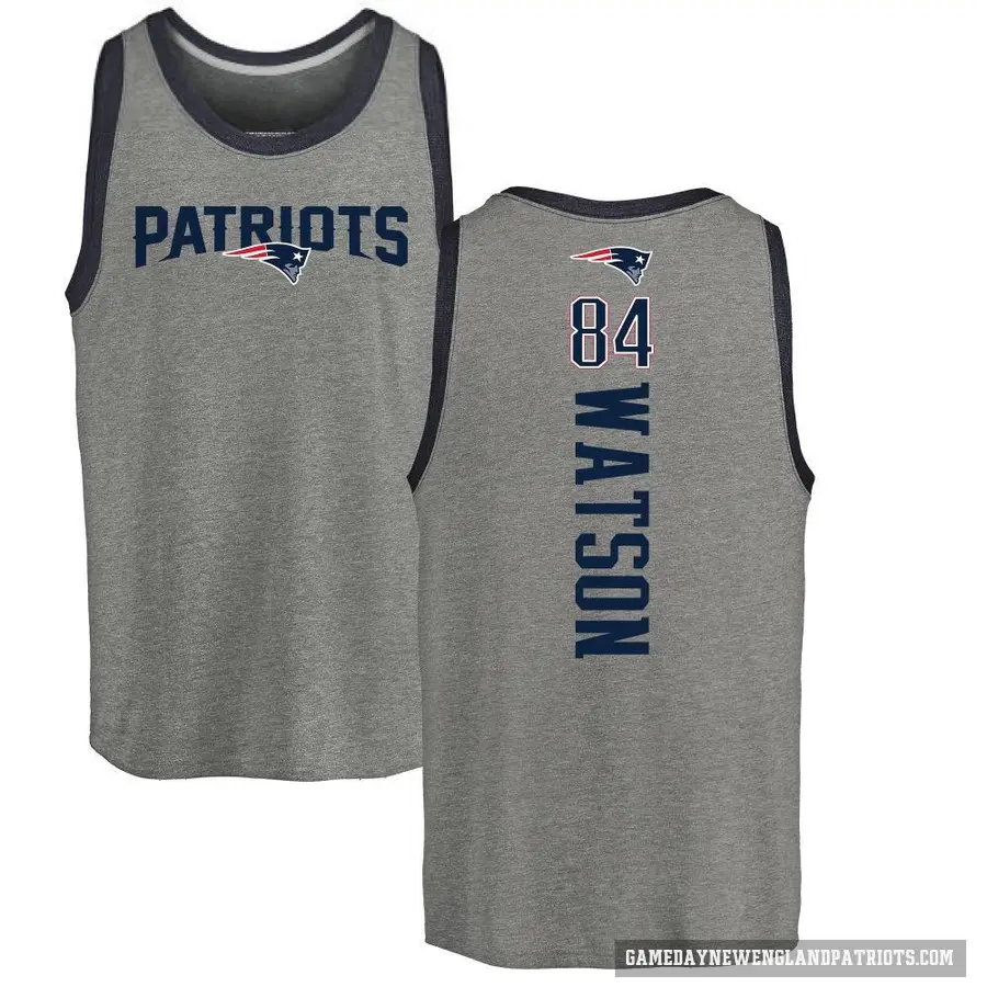 Men's ＃84 Benjamin Watson New England Patriots Ash Backer Tank Top