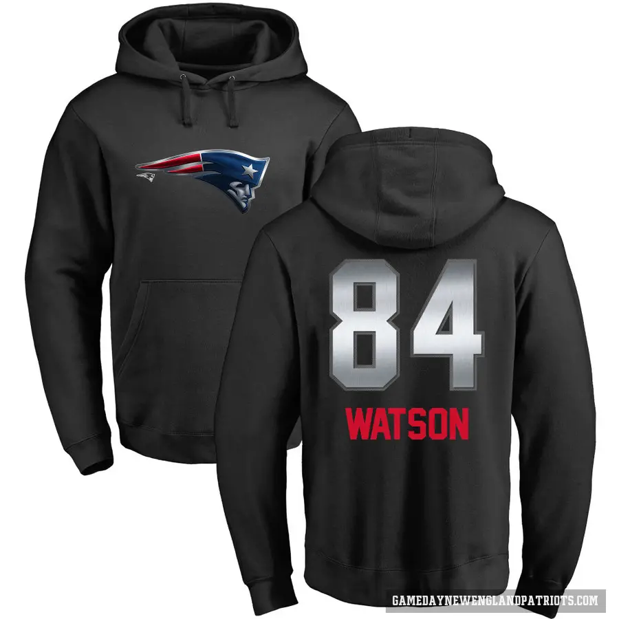 Men's ＃84 Benjamin Watson New England Patriots Black Midnight Mascot Pullover Hoodie