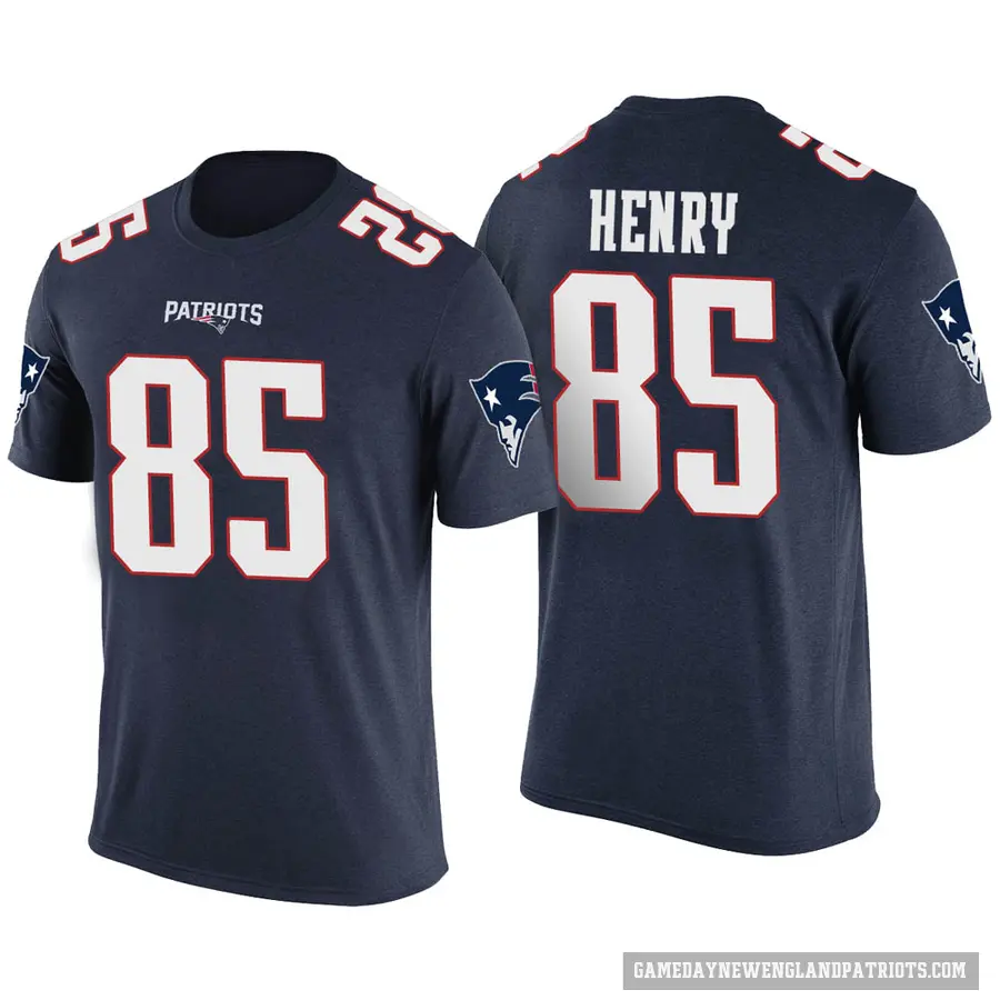 Men's ＃85 Hunter Henry New England Patriots Navy Color Rush T-Shirt