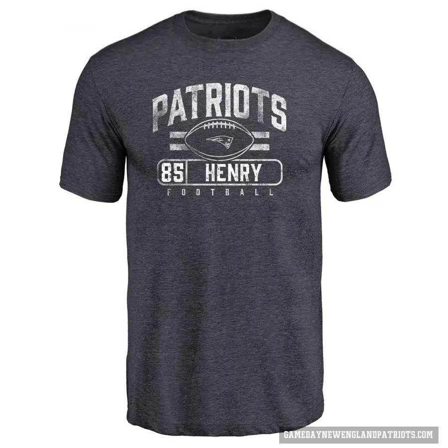 Men's ＃85 Hunter Henry New England Patriots Navy Flanker T-Shirt