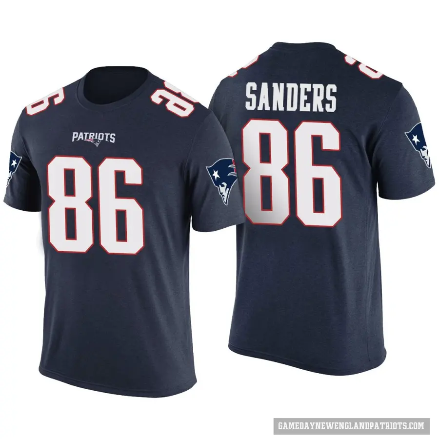 Men's ＃86 Braylon Sanders New England Patriots Navy Color Rush T-Shirt