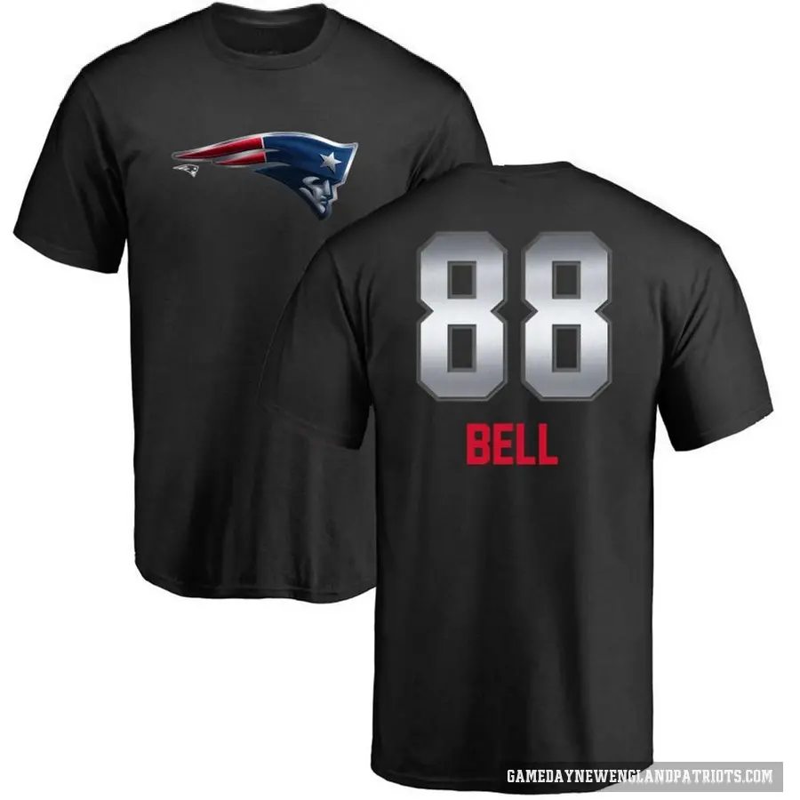 Men's ＃88 Jaheim Bell New England Patriots Black Midnight Mascot T-Shirt