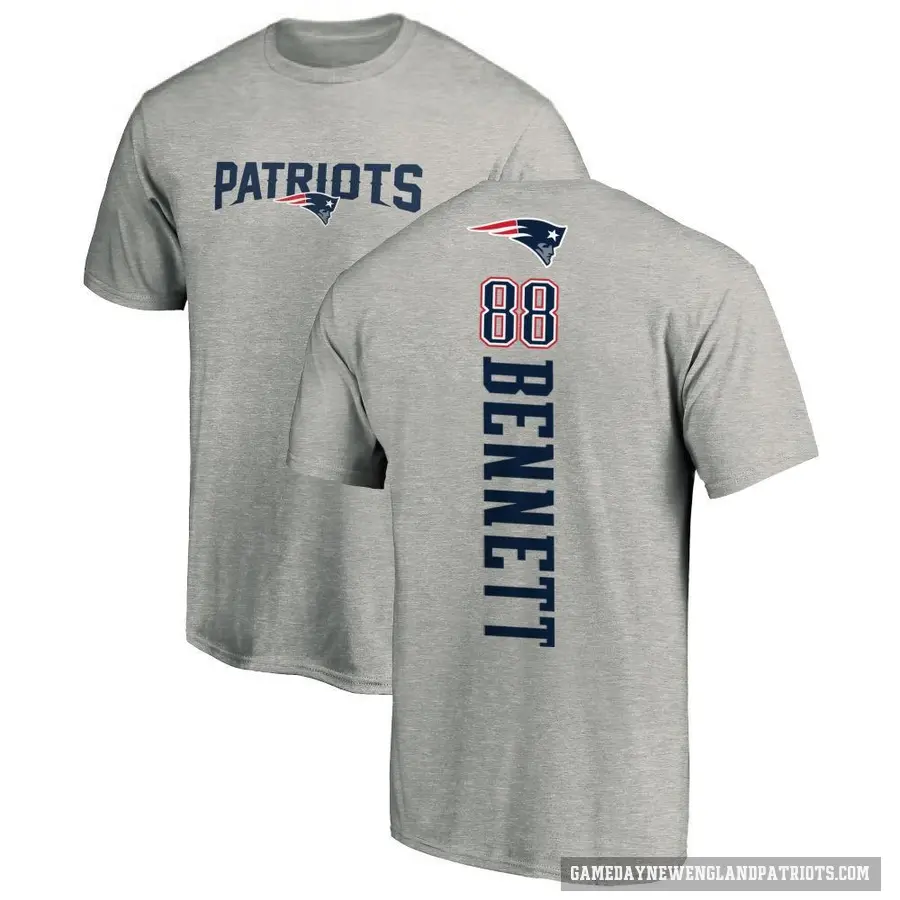 Men's ＃88 Martellus Bennett New England Patriots Ash Backer T-Shirt