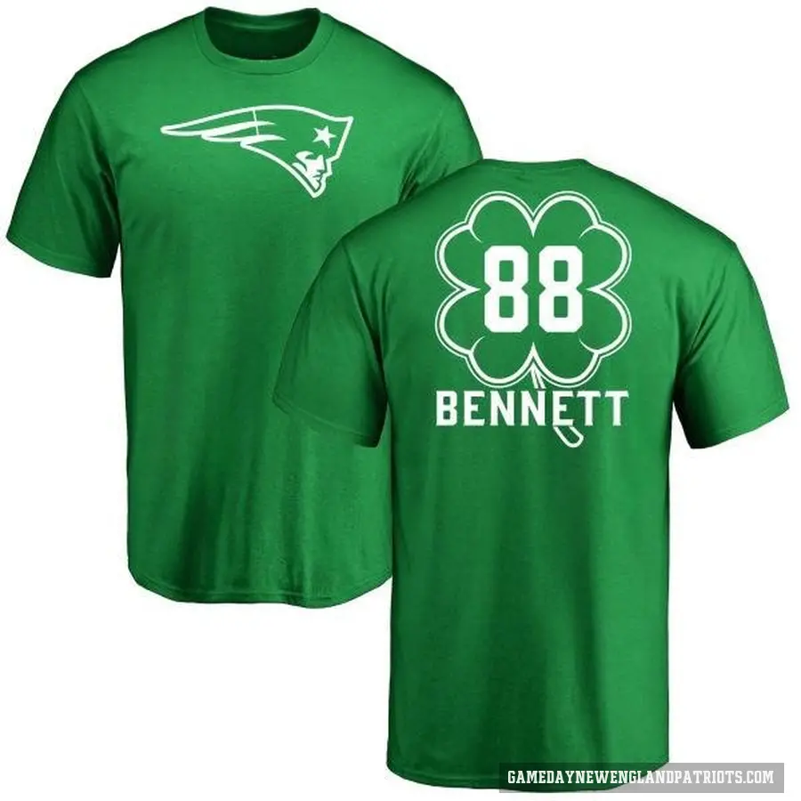 Men's ＃88 Martellus Bennett New England Patriots Green St. Patrick's Day T-Shirt