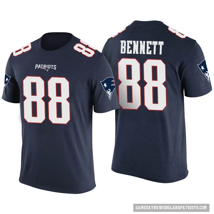 Men's ＃88 Martellus Bennett New England Patriots Navy Color Rush T-Shirt