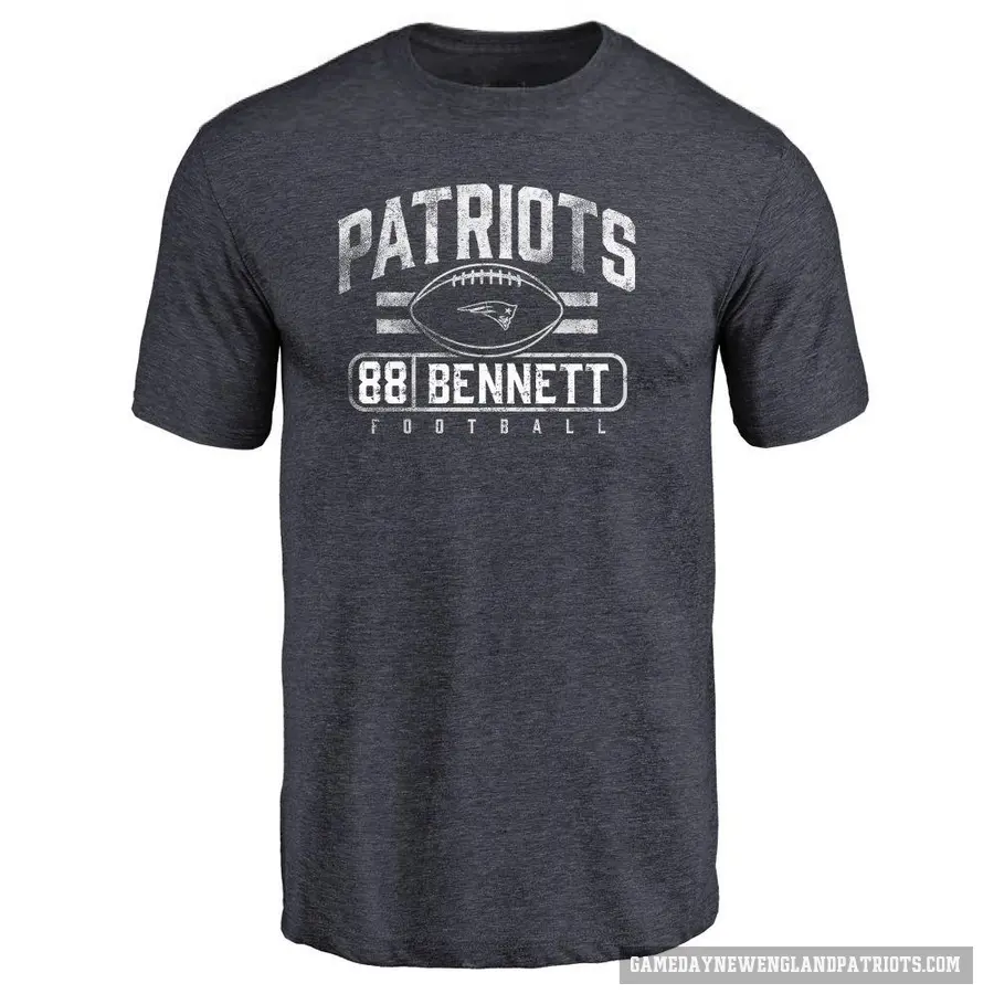 Men's ＃88 Martellus Bennett New England Patriots Navy Flanker T-Shirt