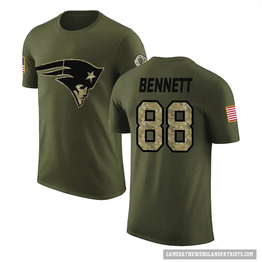 Men's ＃88 Martellus Bennett New England Patriots Olive Salute to Service T-Shirt