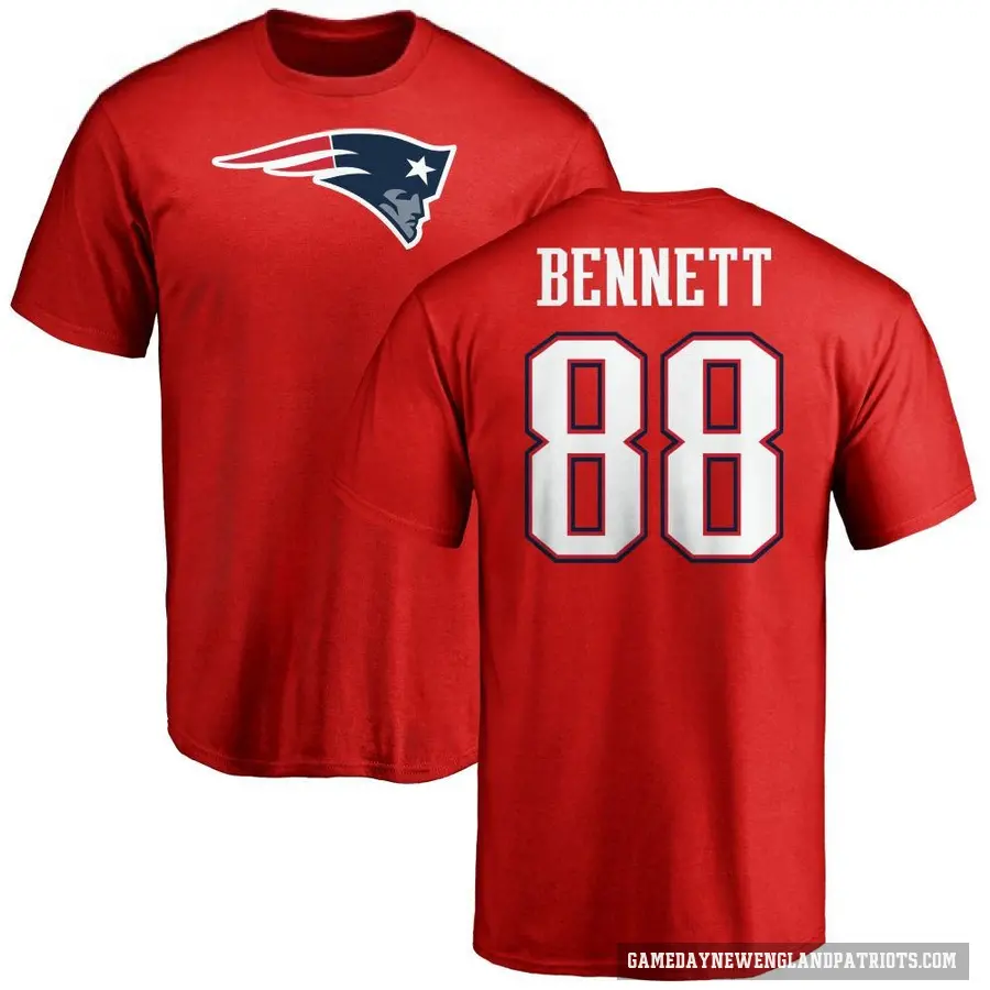 Men's ＃88 Martellus Bennett New England Patriots Red Logo T-Shirt