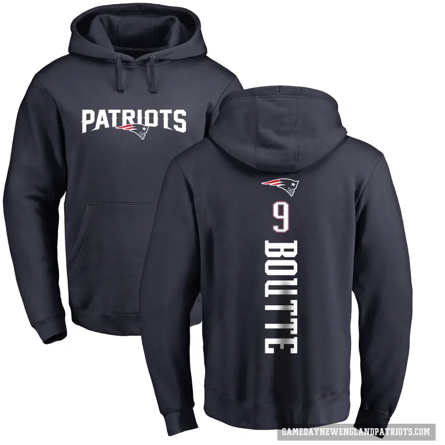 Men's ＃9 Kayshon Boutte New England Patriots Navy Pro Line Backer Pullover Hoodie