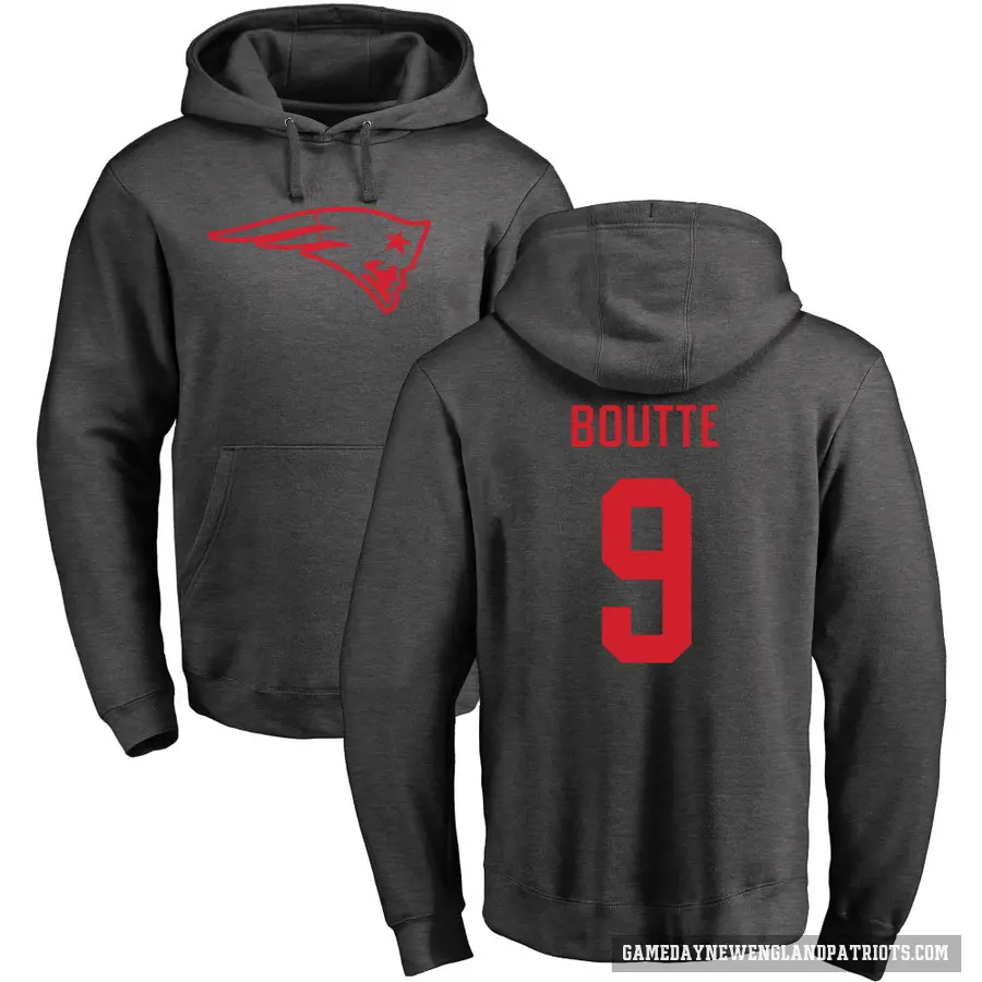 Men's ＃9 Kayshon Boutte New England Patriots Pro Line by Branded Ash One Color Pullover Hoodie