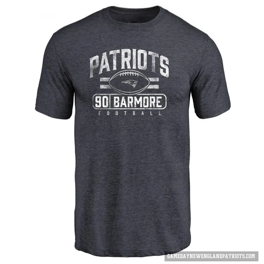 Men's ＃90 Christian Barmore New England Patriots Navy Flanker T-Shirt