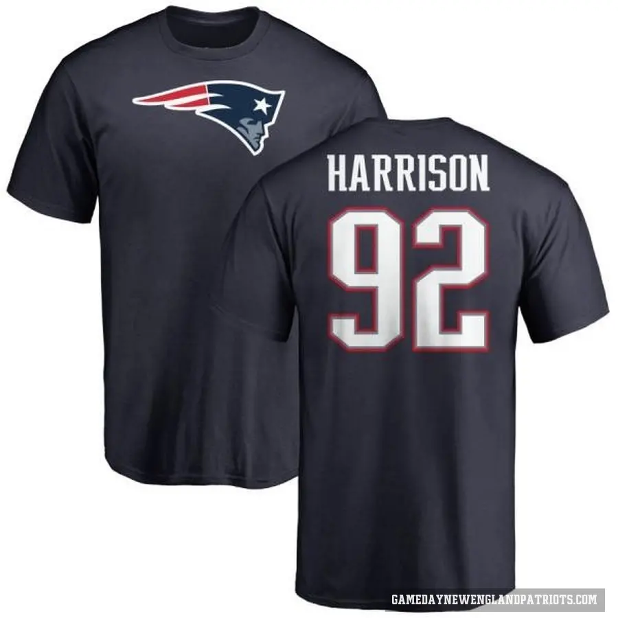 Men's ＃92 James Harrison New England Patriots Navy Logo T-Shirt