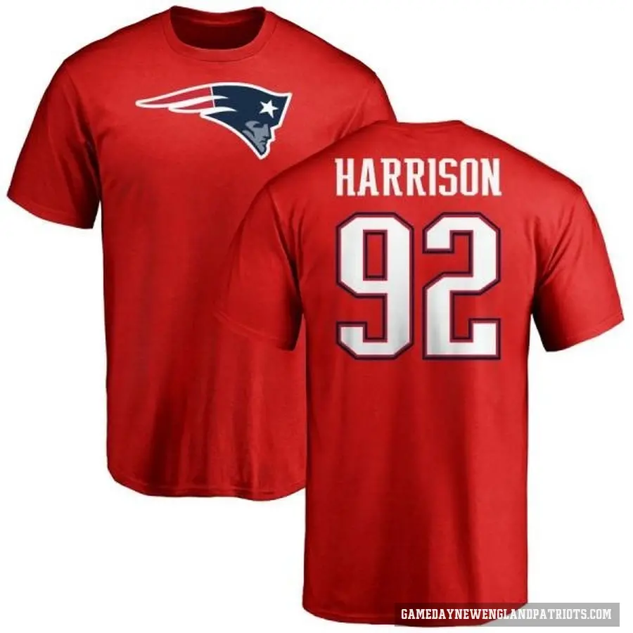 Men's ＃92 James Harrison New England Patriots Red Logo T-Shirt