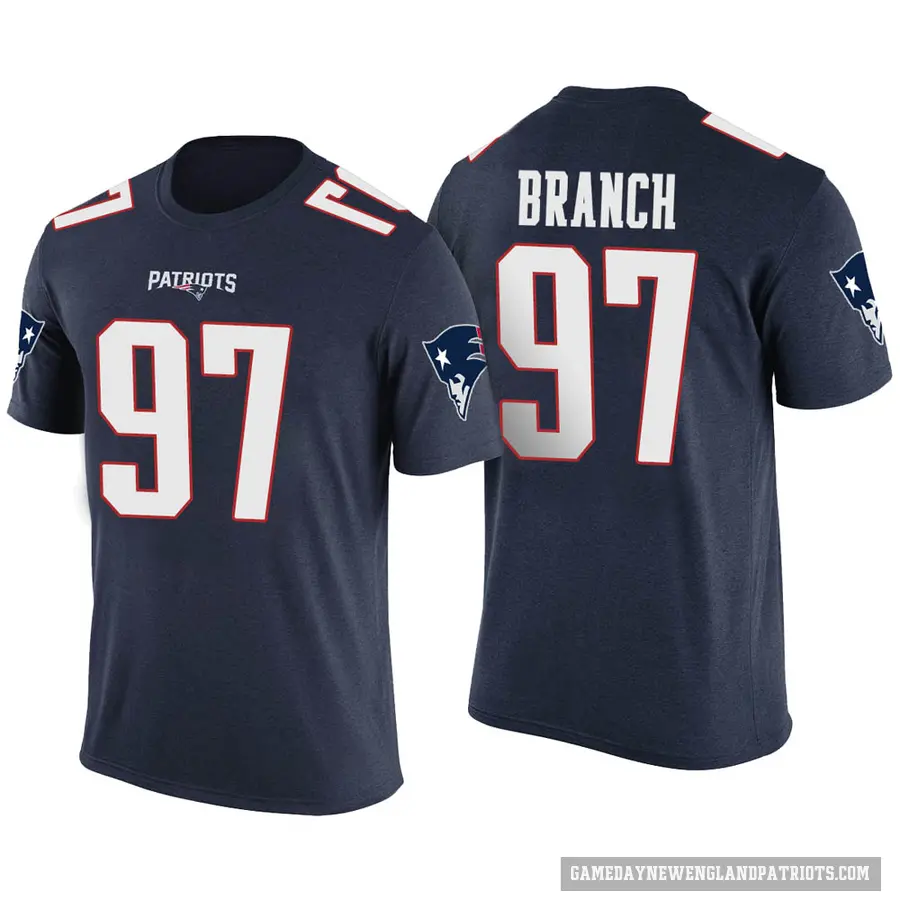 Men's ＃97 Alan Branch New England Patriots Navy Color Rush T-Shirt