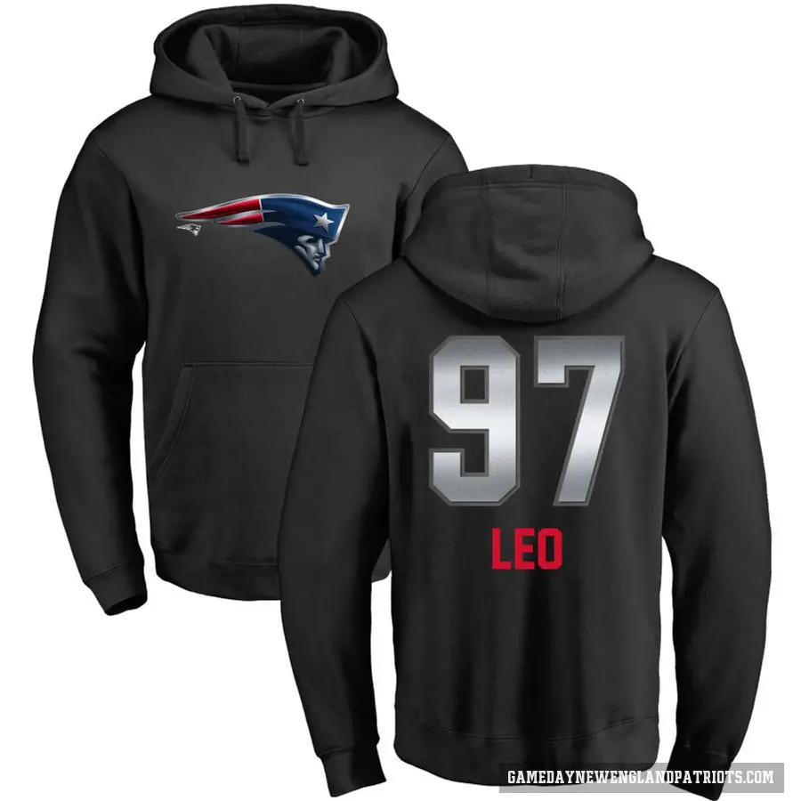 Men's ＃97 Titus Leo New England Patriots Black Midnight Mascot Pullover Hoodie