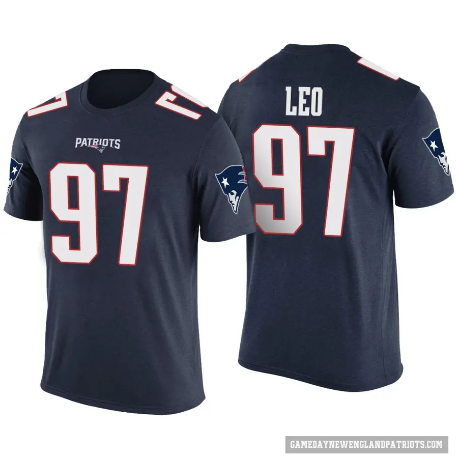 Men's ＃97 Titus Leo New England Patriots Navy Color Rush T-Shirt