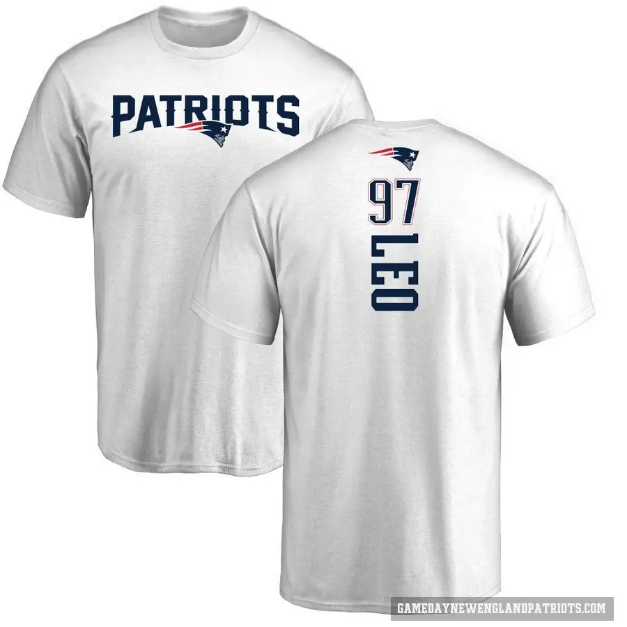 Men's ＃97 Titus Leo New England Patriots White Backer T-Shirt