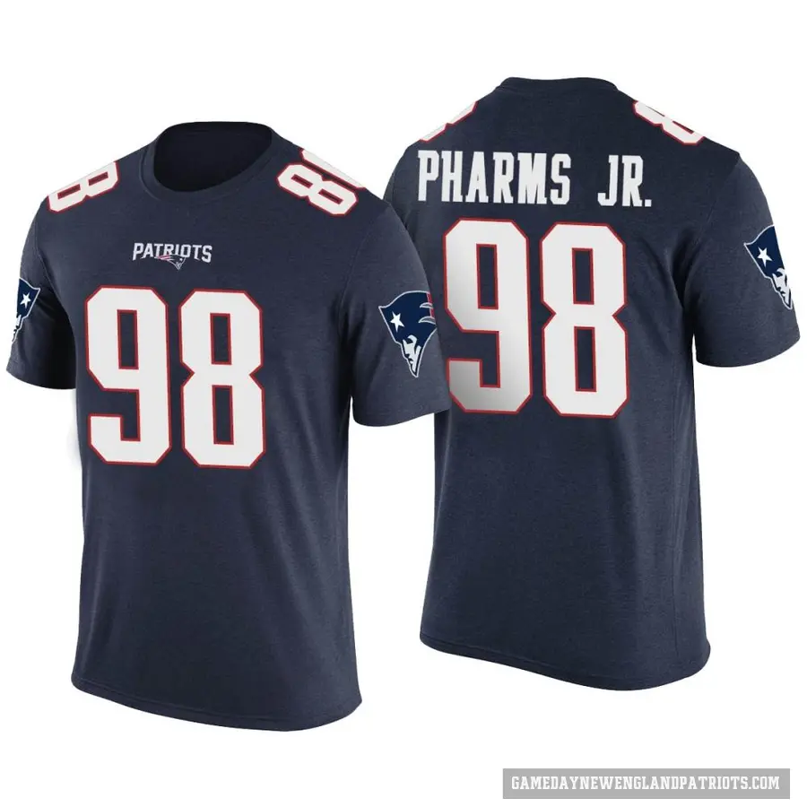 Men's ＃98 Jeremiah Pharms Jr. New England Patriots Navy Color Rush T-Shirt