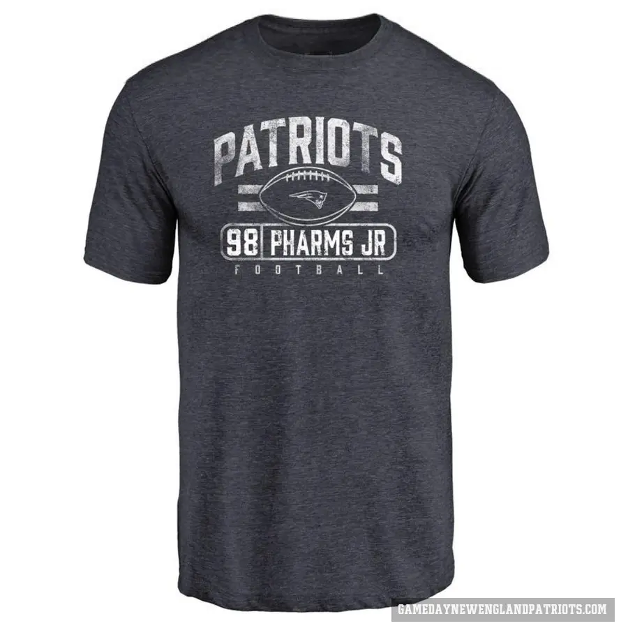 Men's ＃98 Jeremiah Pharms Jr. New England Patriots Navy Flanker T-Shirt