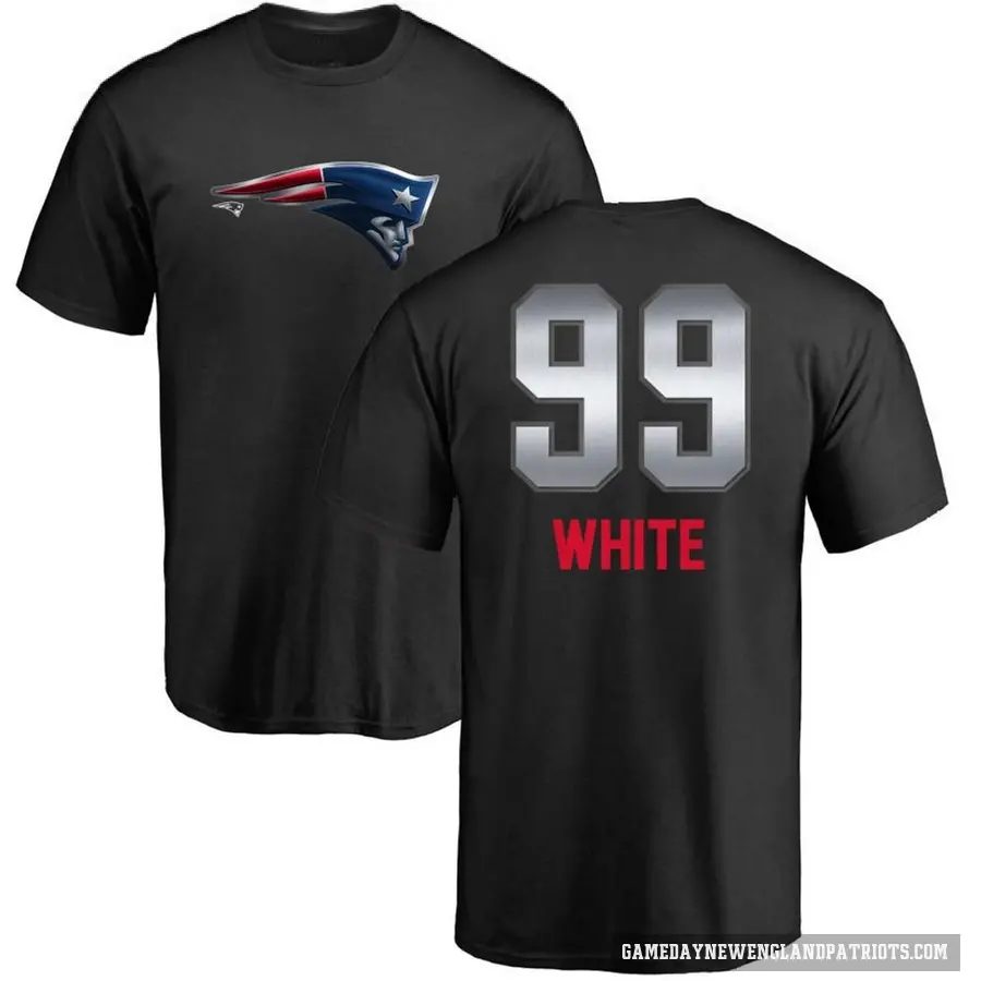 Men's ＃99 Keion White New England Patriots White Midnight Mascot T-Shirt Black