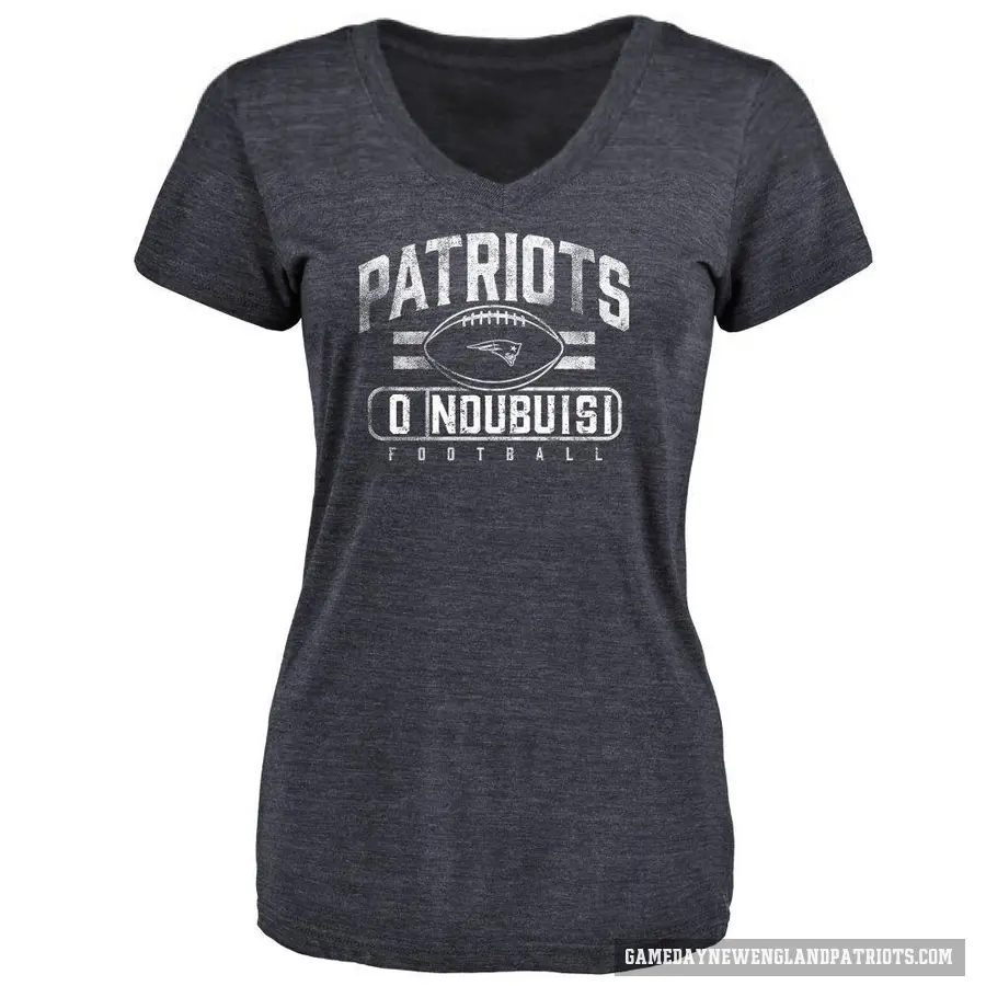 Women's ＃0 Haggai Ndubuisi New England Patriots Navy Flanker T-Shirt