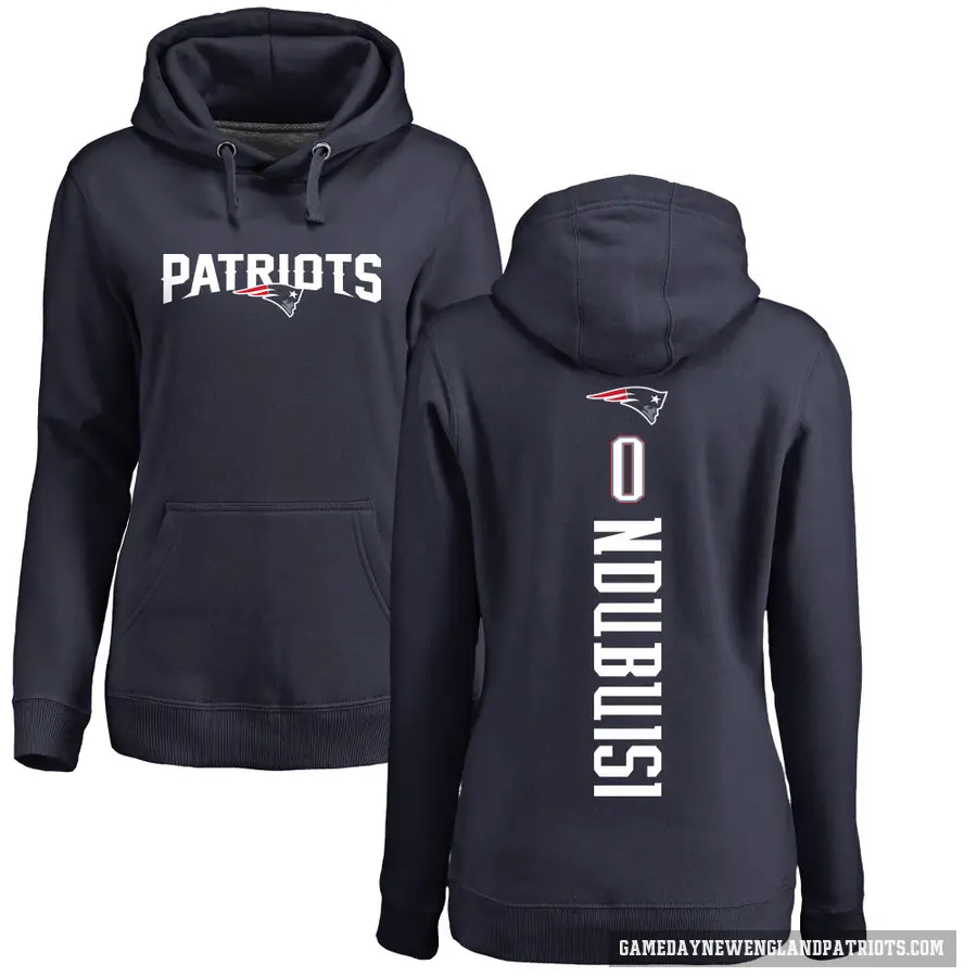 Women's ＃0 Haggai Ndubuisi New England Patriots Navy Pro Line Backer Pullover Hoodie