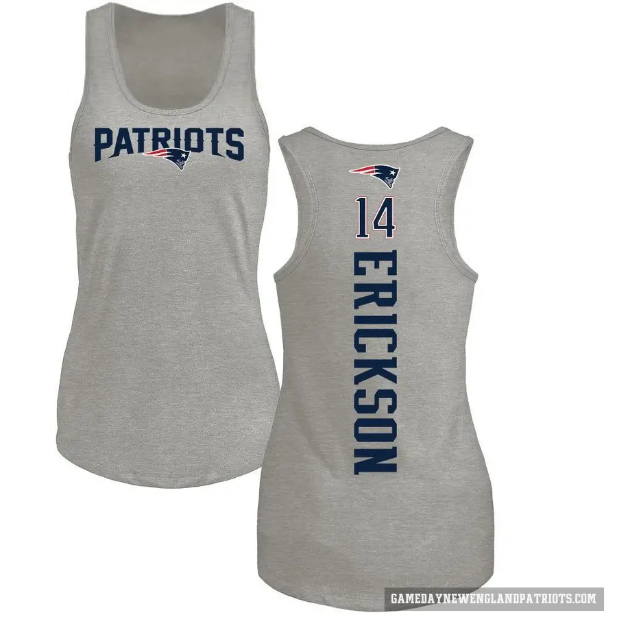 Women's ＃14 Alex Erickson New England Patriots Ash Backer Tank Top