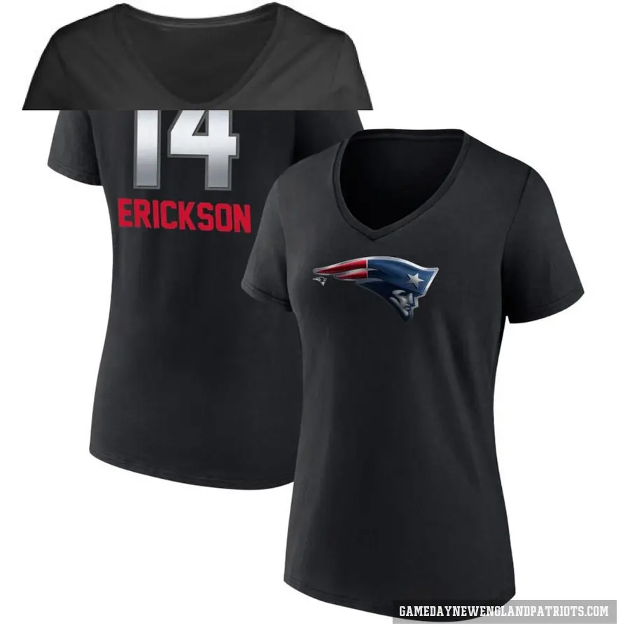 Women's ＃14 Alex Erickson New England Patriots Black Midnight Mascot T-Shirt