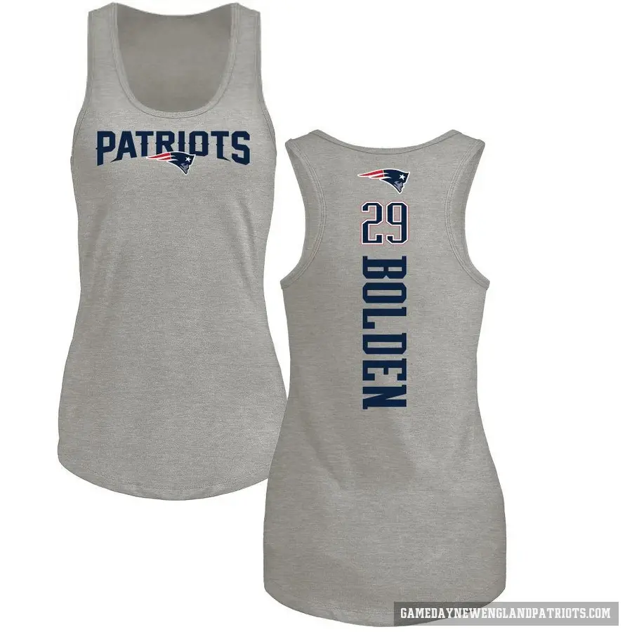 Women's ＃29 Isaiah Bolden New England Patriots Ash Backer Tank Top