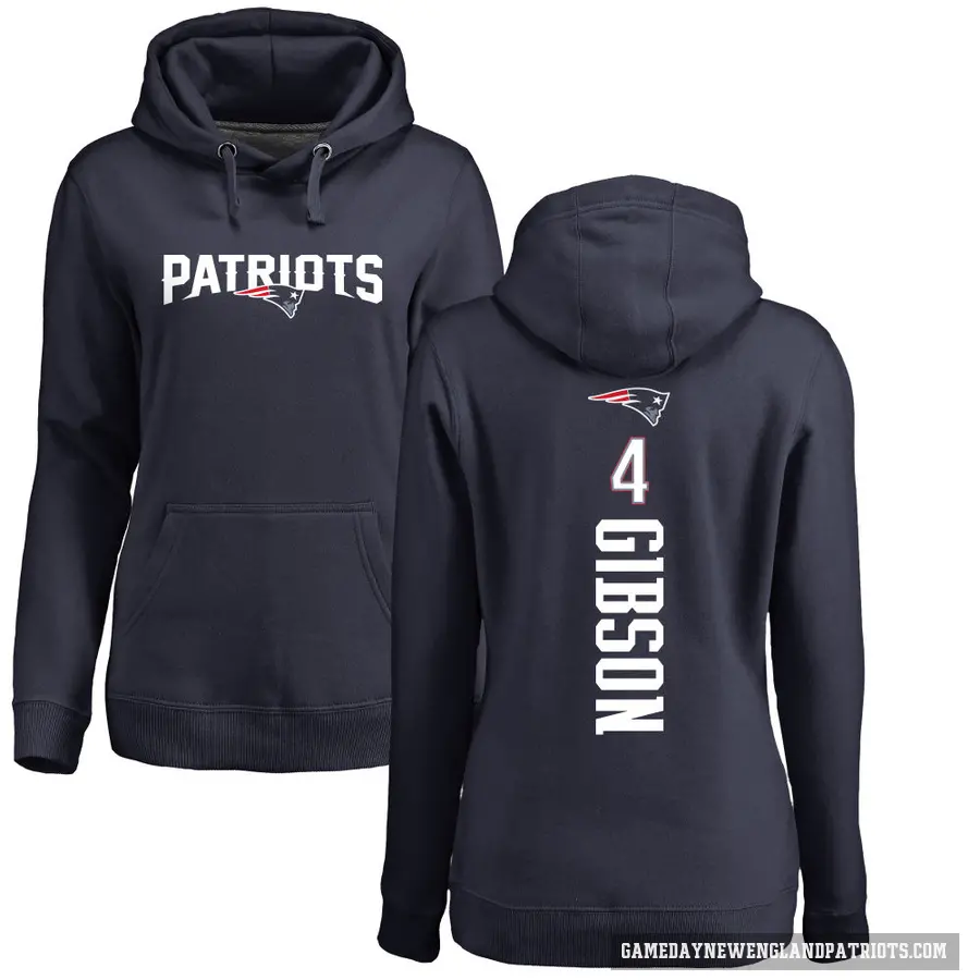 Women's ＃4 Antonio Gibson New England Patriots Navy Pro Line Backer Pullover Hoodie