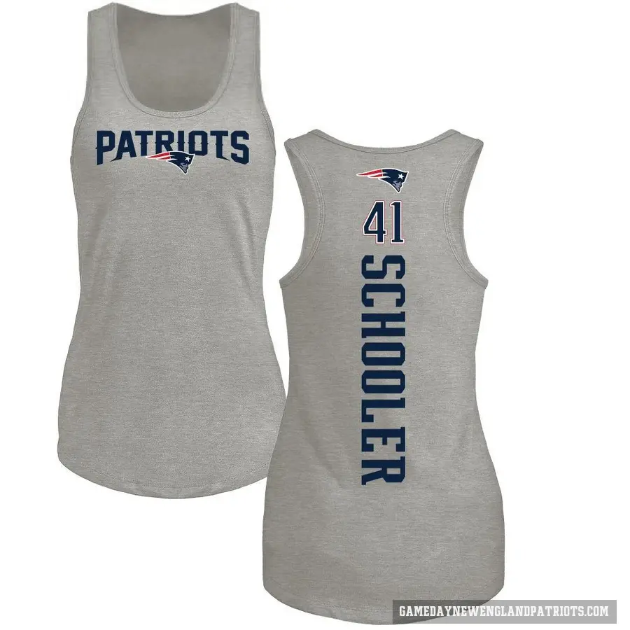 Women's ＃41 Brenden Schooler New England Patriots Ash Backer Tank Top