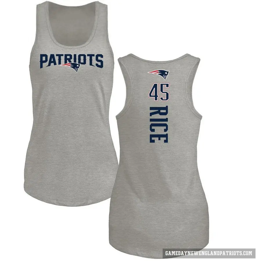 Women's ＃45 Monty Rice New England Patriots Ash Backer Tank Top