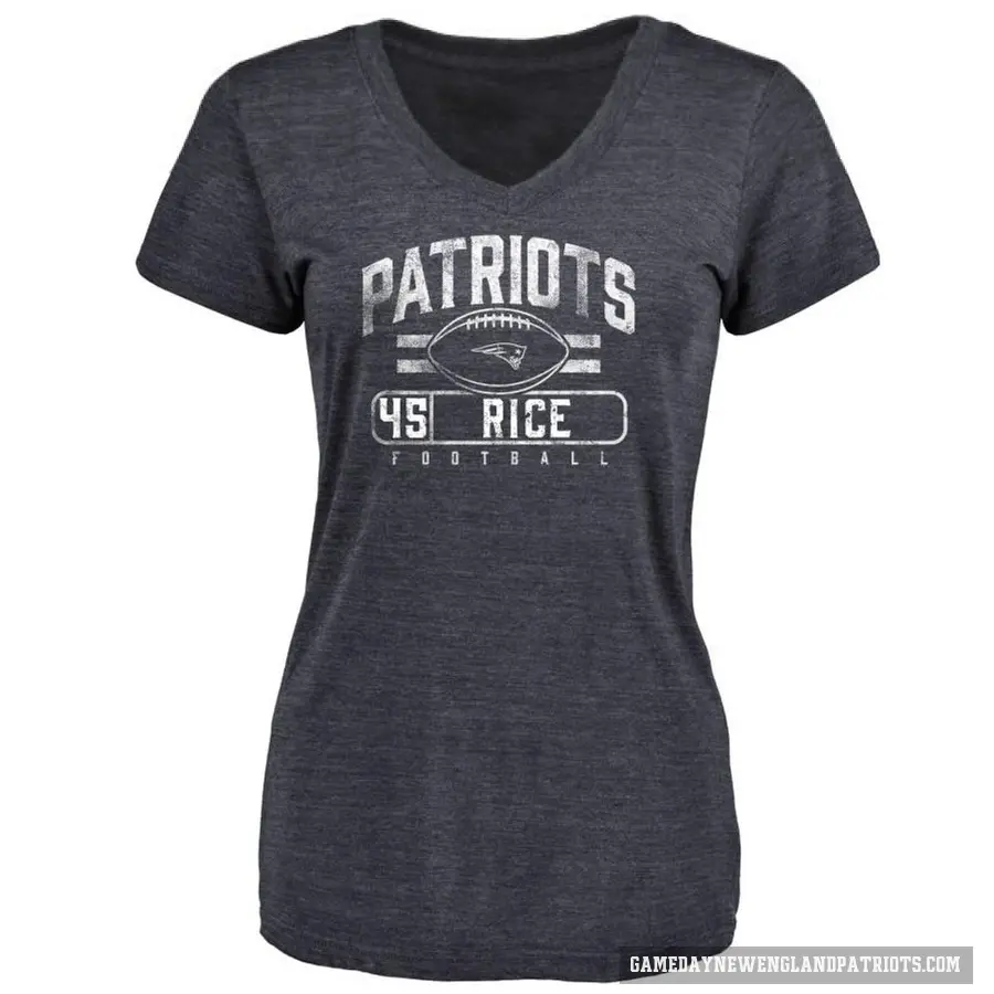 Women's ＃45 Monty Rice New England Patriots Navy Flanker T-Shirt