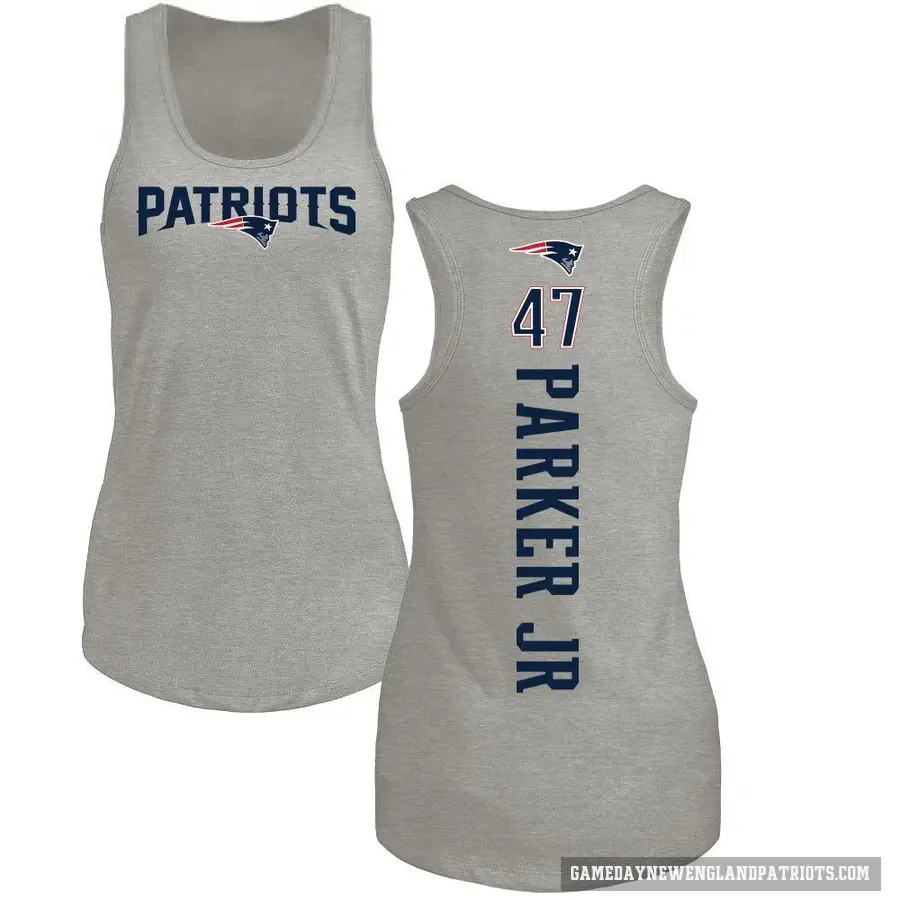 Women's ＃47 Andrew Parker Jr. New England Patriots Ash Backer Tank Top