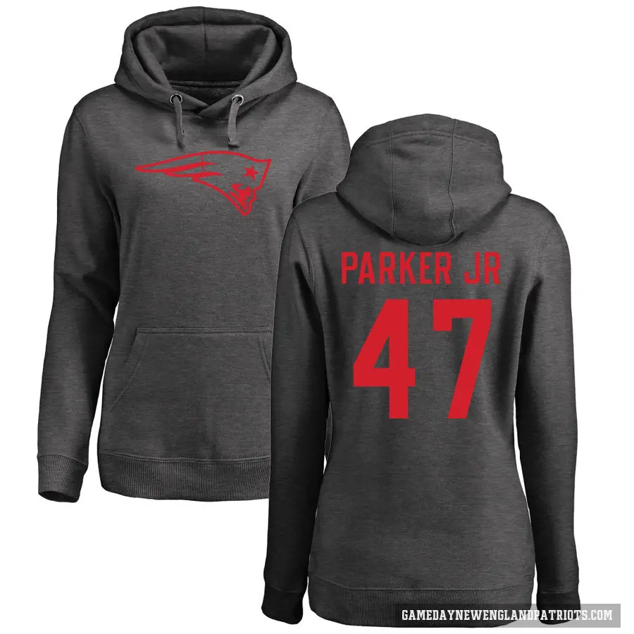 Women's ＃47 Andrew Parker Jr. New England Patriots Pro Line by Branded Ash One Color Pullover Hoodie