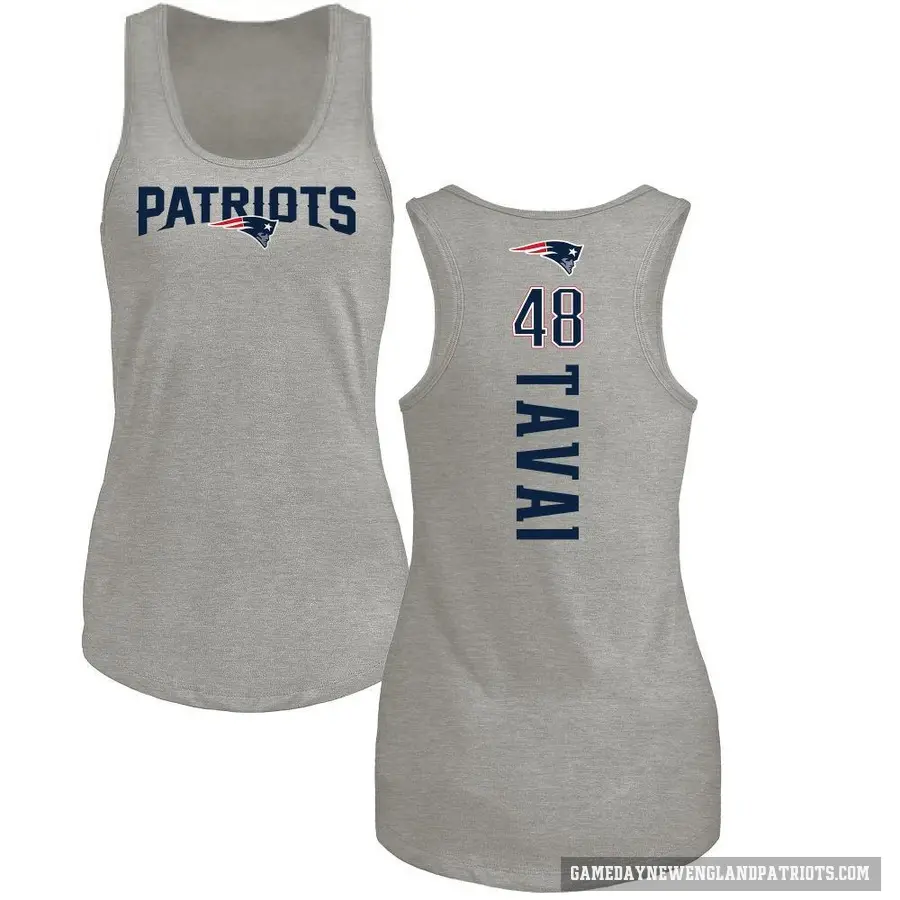 Women's ＃48 Jahlani Tavai New England Patriots Ash Backer Tank Top