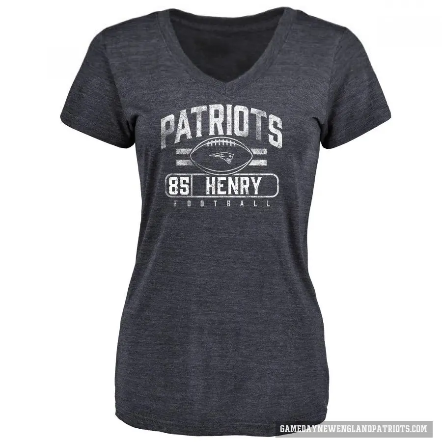 Women's ＃85 Hunter Henry New England Patriots Navy Flanker T-Shirt